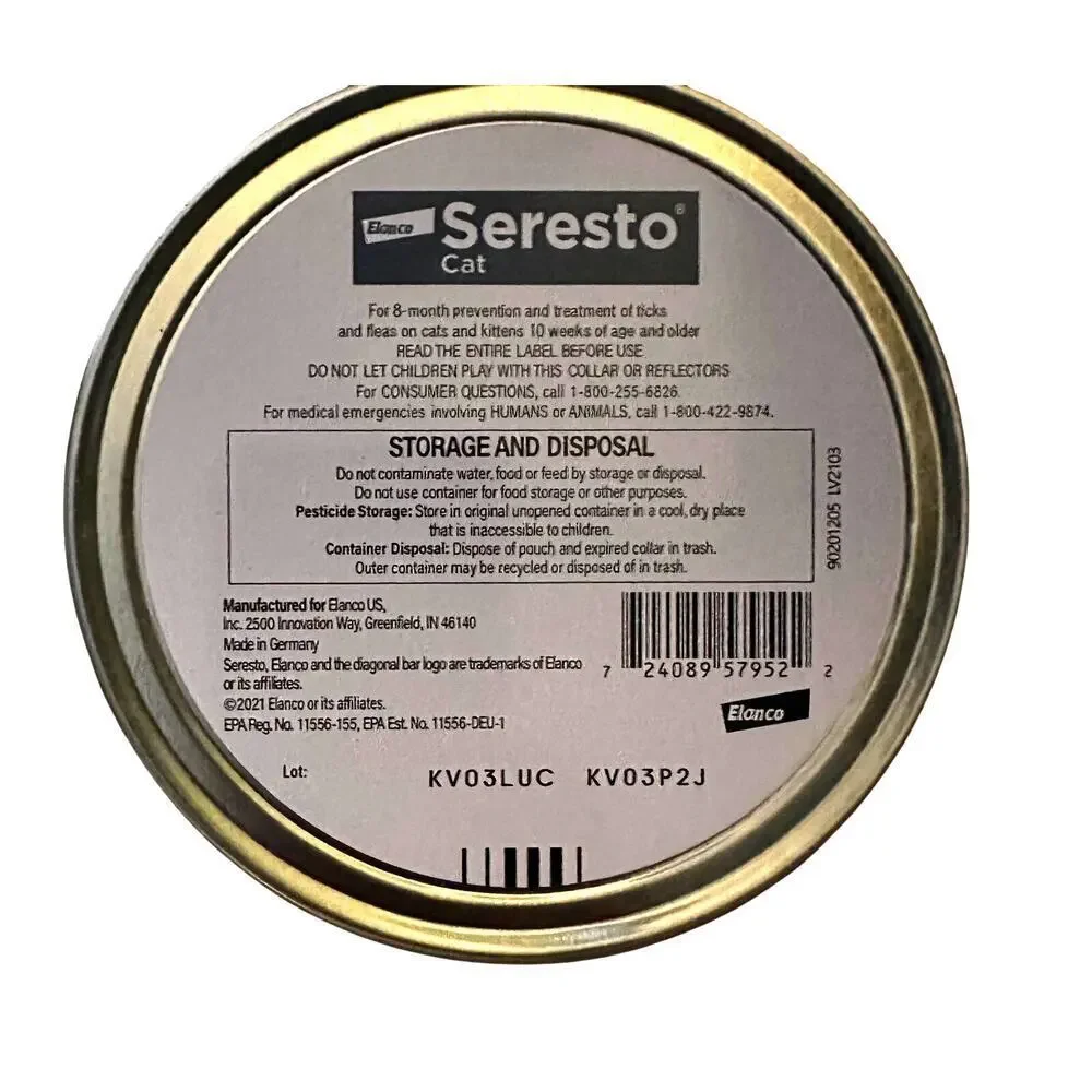 New Elanco Seresto Cat 8 Month Flea & Tick Prevention Collar